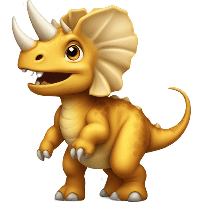 Cute Triceratops standing from the side emoji