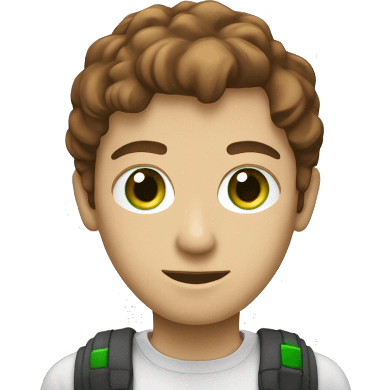 It developer with green eyes and brown hair  coding  emoji