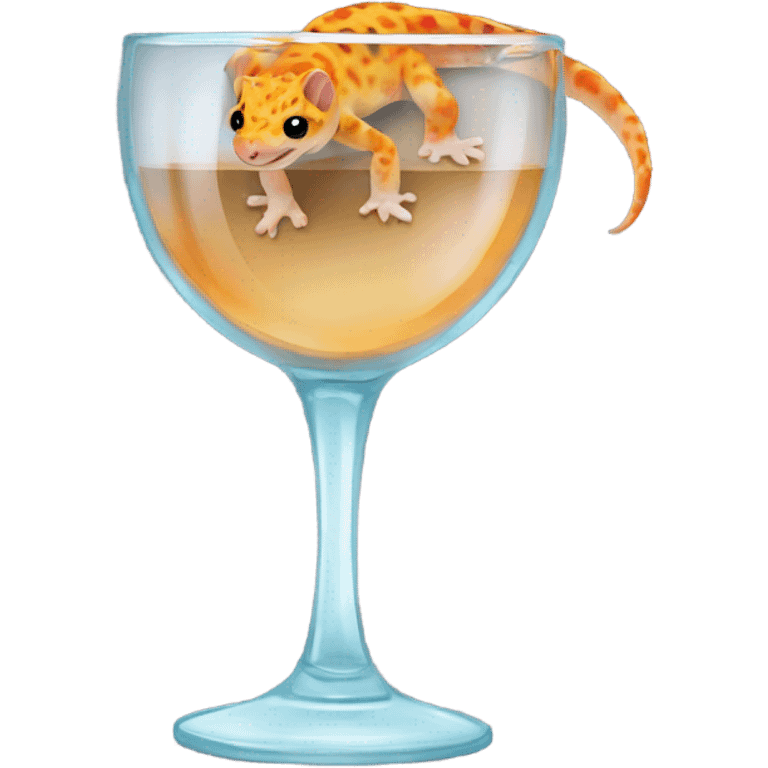 orange leopard gecko in a glass cup emoji