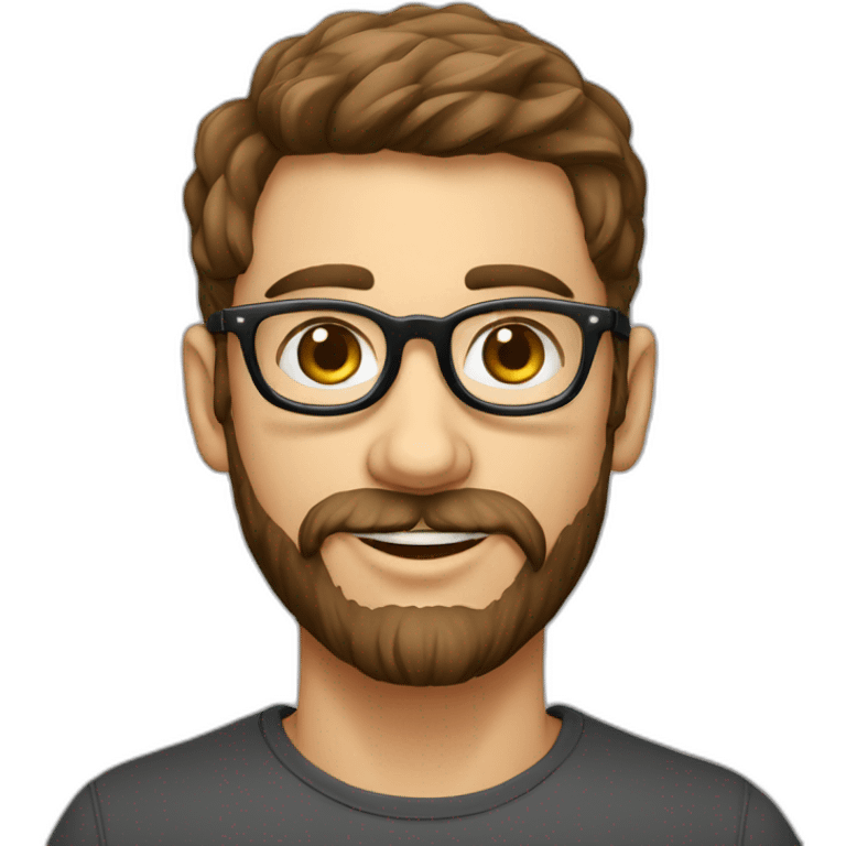 Jeune homme barbu lunette ronde emoji