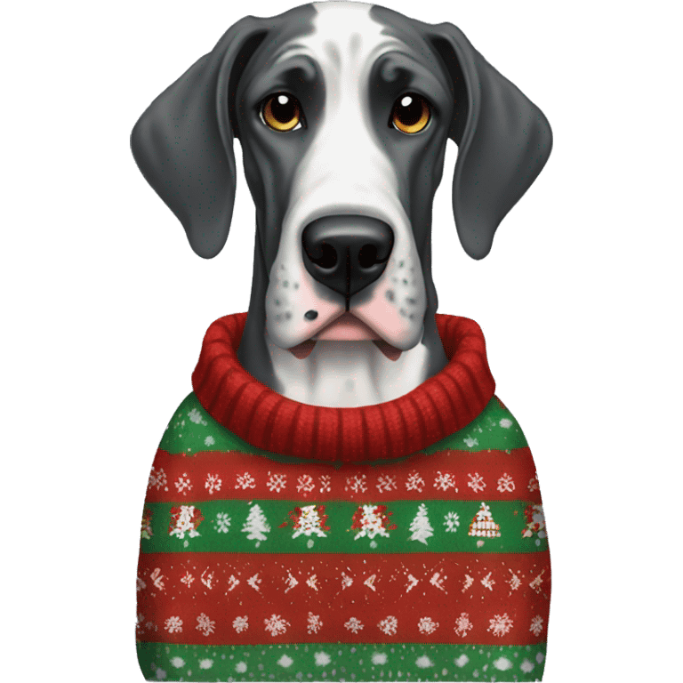 Great dane in christmas Sweater  emoji