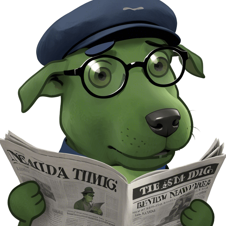 Dog reading the newspaper emoji