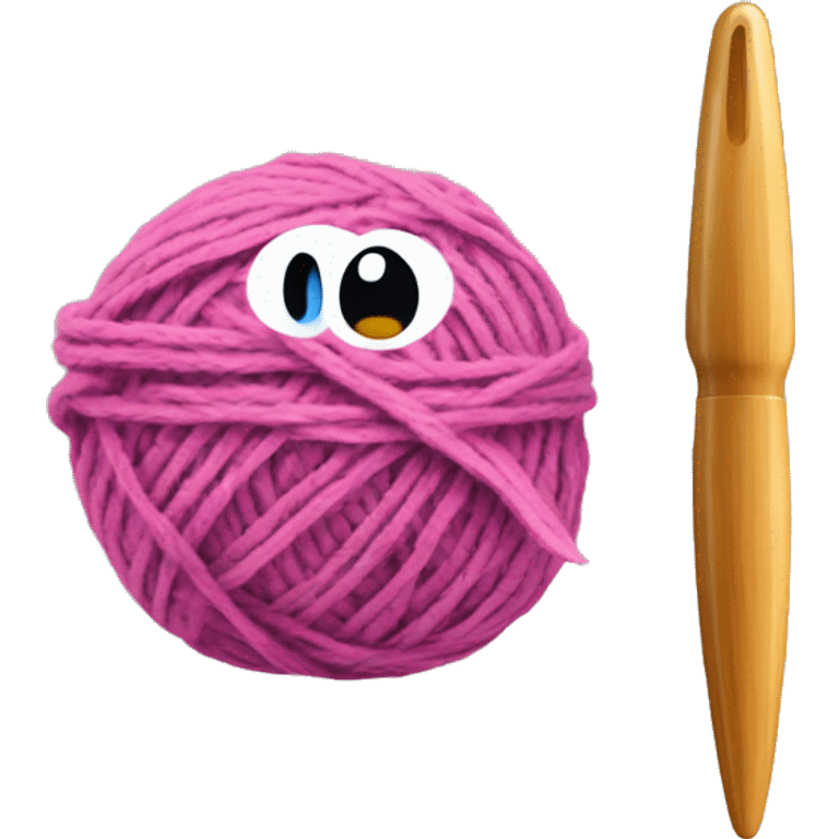 Ball of yarn and crochet hook emoji