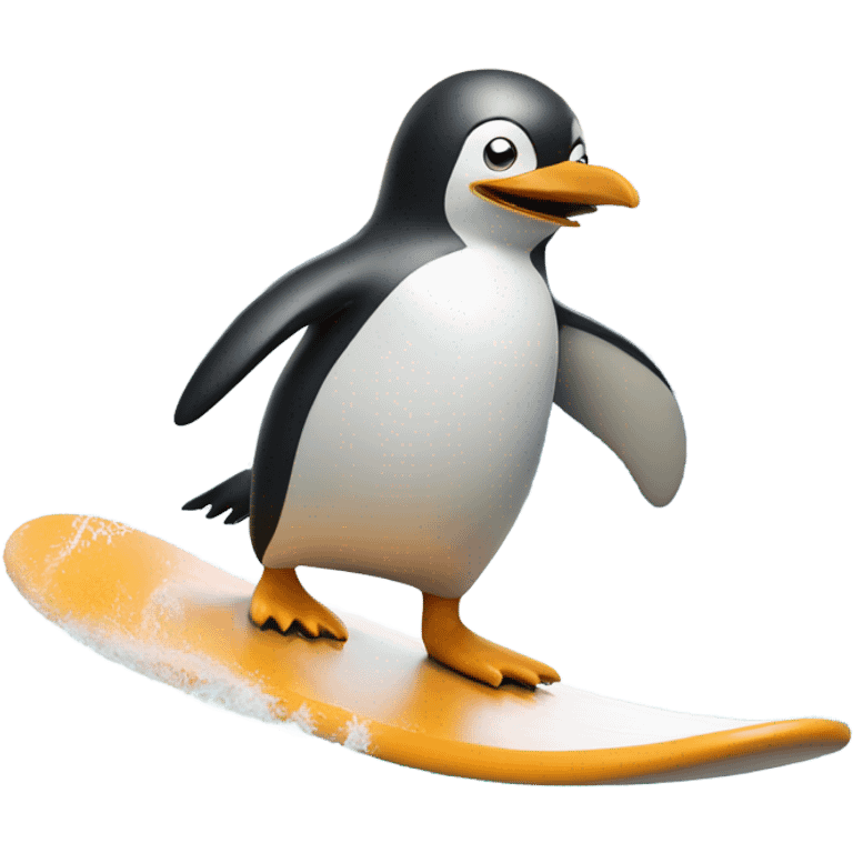 Penguin surfing a wave  emoji