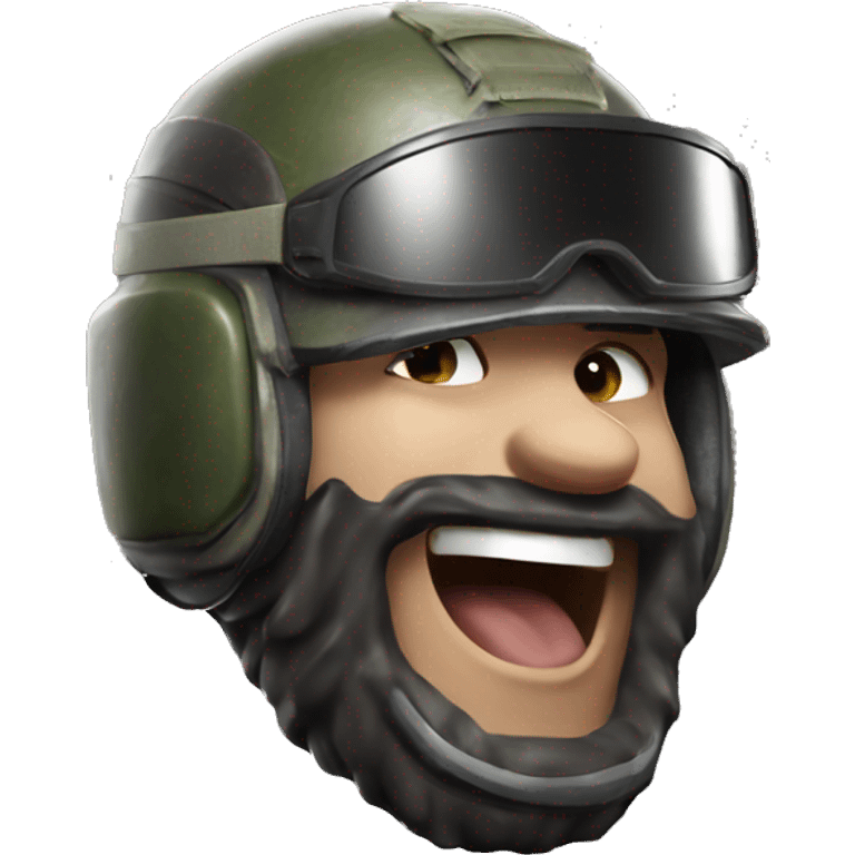 PUBG man laughing, wearing level 3 helmet emoji