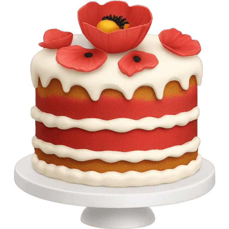 cake with poppy emoji