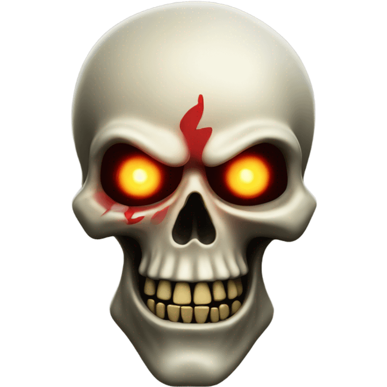 Scary pirate skull with glowing red eyes emoji