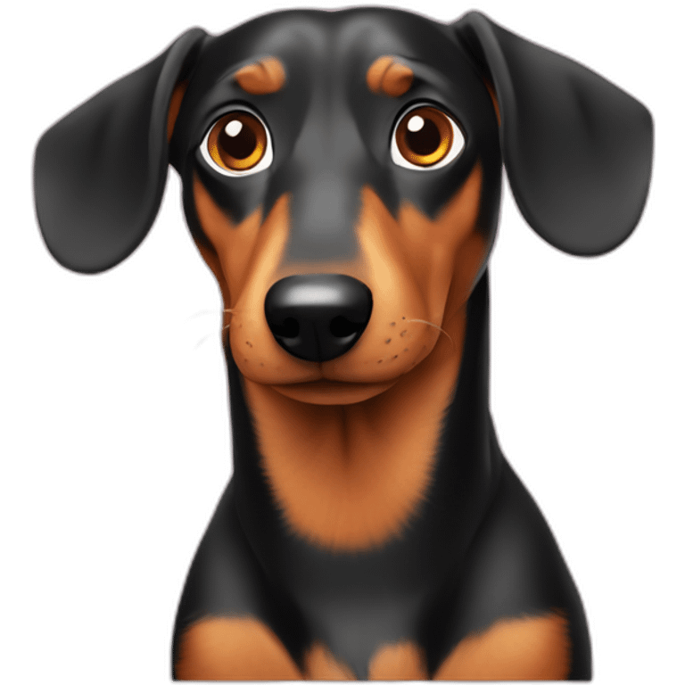 Dog head reality dachshund Looks to the left side 180 Degrees emoji