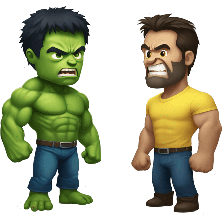 Hulk vs Wolverine emoji