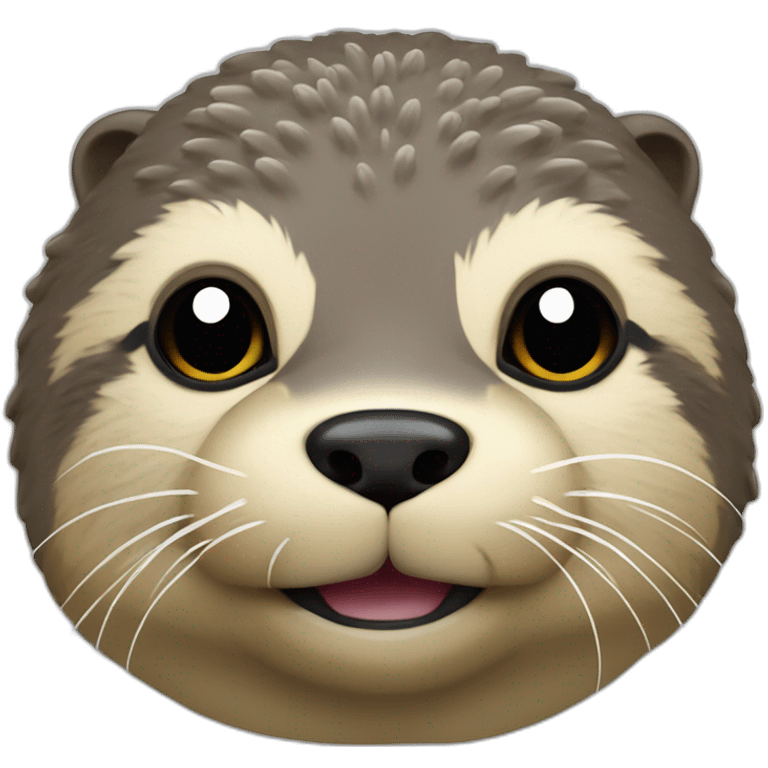 loutre qui fait dépasser sa tête d'un mur emoji