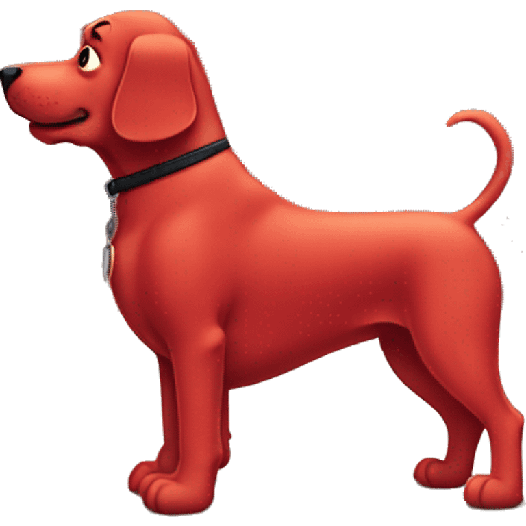 Clifford the big red dog next to a small dog emoji