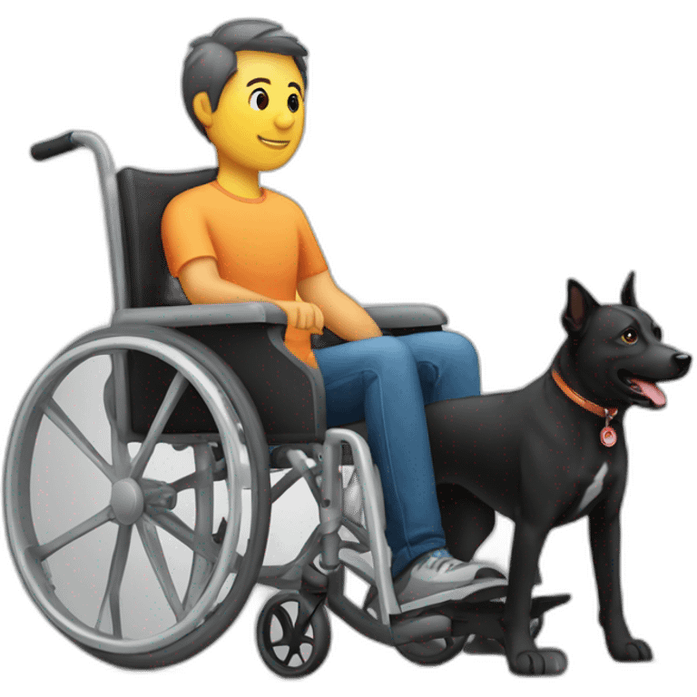 Chien et personne en fauteuil roulant emoji