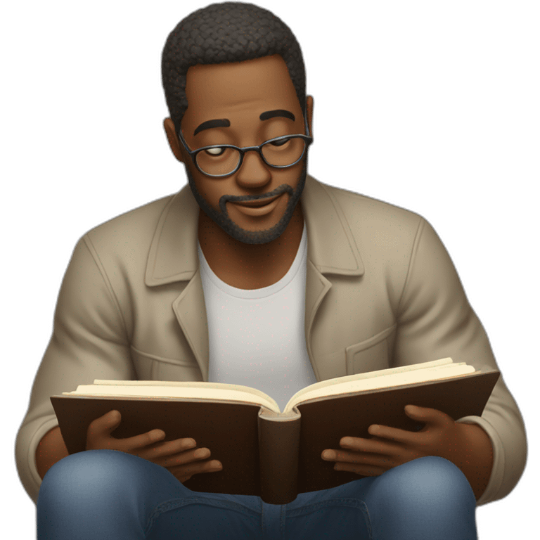 a man reads a book about color emoji