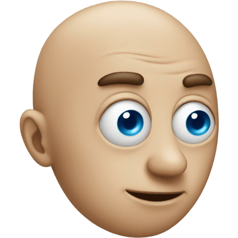 A bean with big blue human eyeballs and no hair  emoji