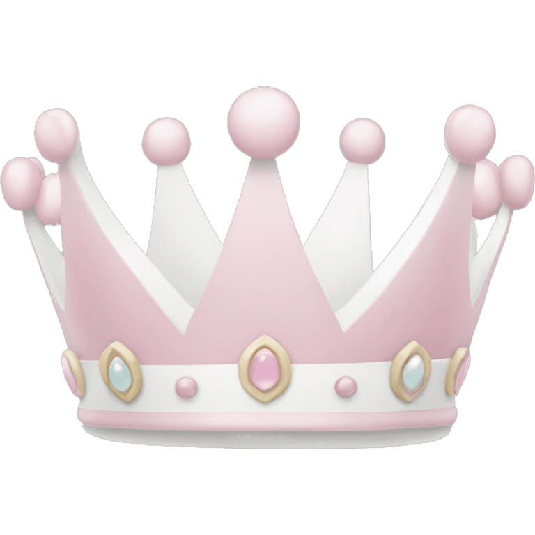 White and pastel pink crown emoji