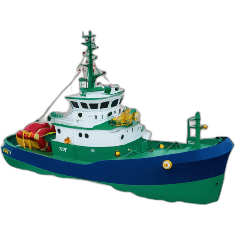 offshore tug boat ahts decorated for Christmas  emoji