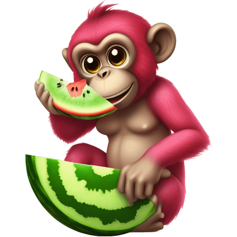 Monkey eating watermelon emoji