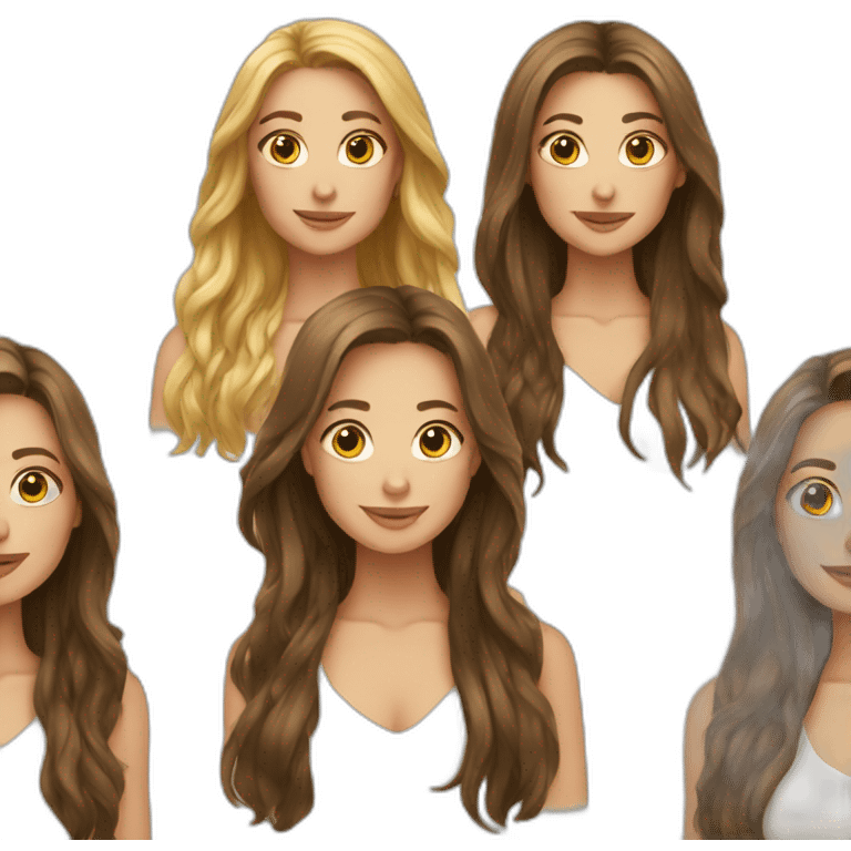 3 long haired women together emoji