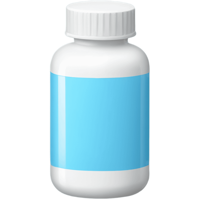 white and light blue pill bottle emoji