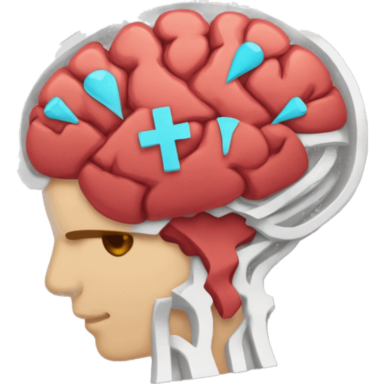 corazón con cerebro y el símbolo de Psicología  emoji