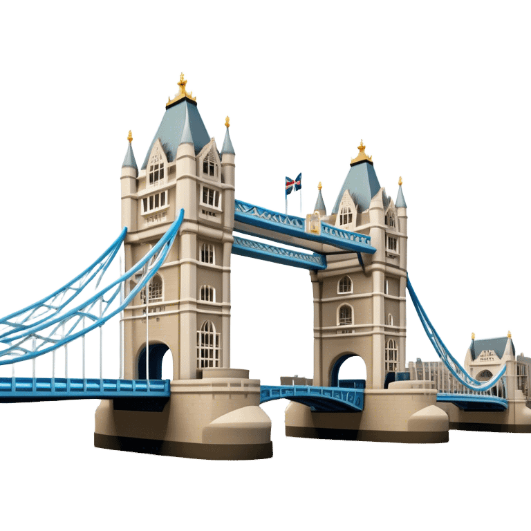 Cinematic Realistic Tower Bridge Landmark Emoji, depicted with iconic Victorian architecture spanning the River Thames, rendered with lifelike textures and dramatic natural lighting that captures its majestic presence. emoji