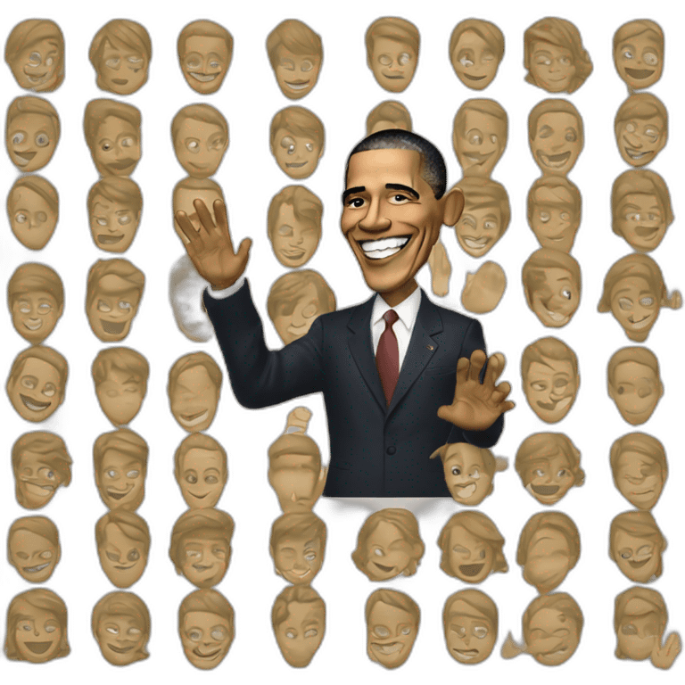 Barack Obama waves my friends  emoji