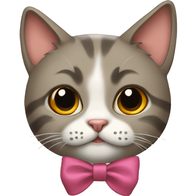 cat wearing a bow emoji