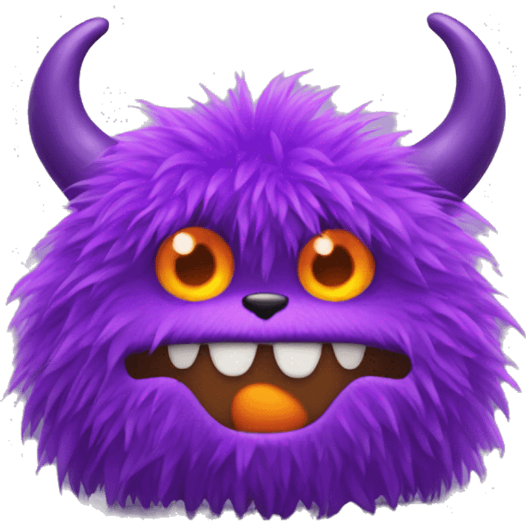 Furry purple monster with orange shackles  emoji