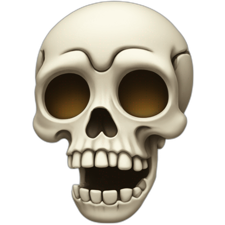 Skeleton head crying  emoji