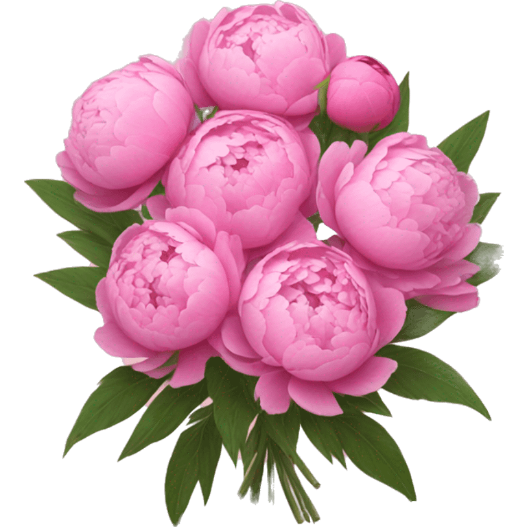 Bouquet of pink peonies emoji