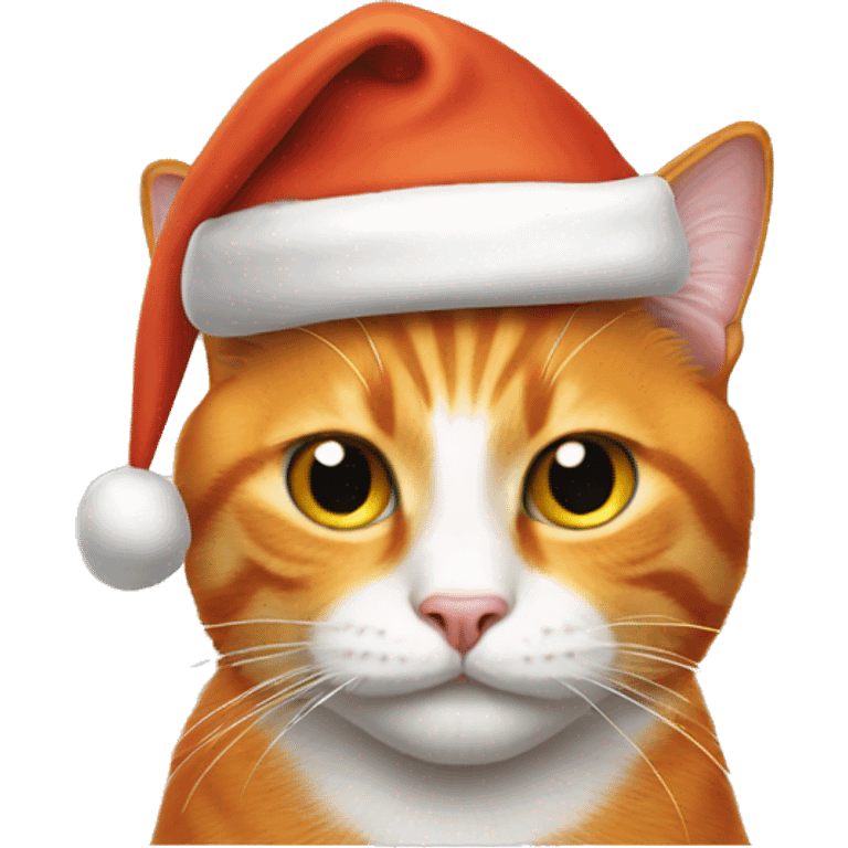 orange cat with santa hat emoji