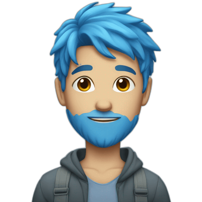 Boy with blue hair emoji