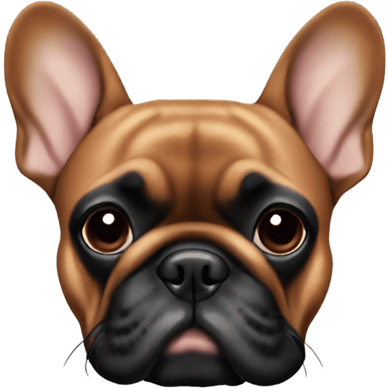 Red brown French bulldog with a black muzzle emoji