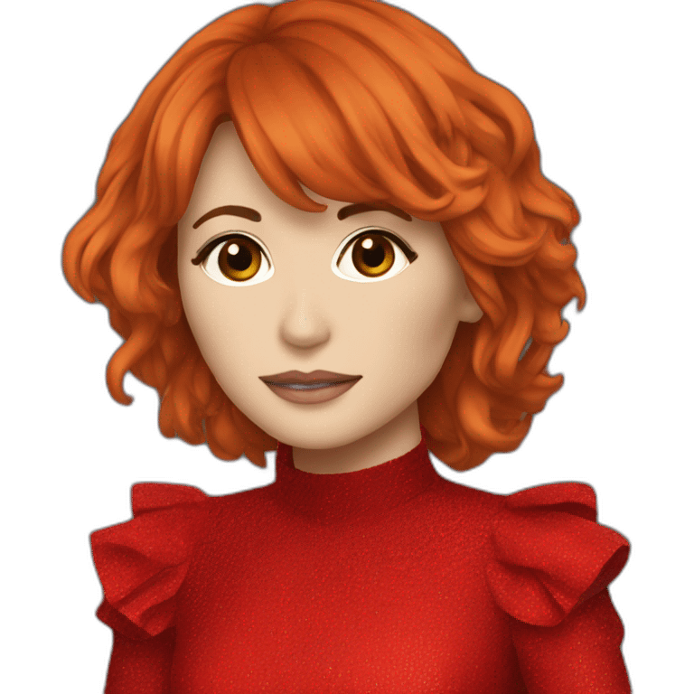 Mylène Farmer red dress emoji