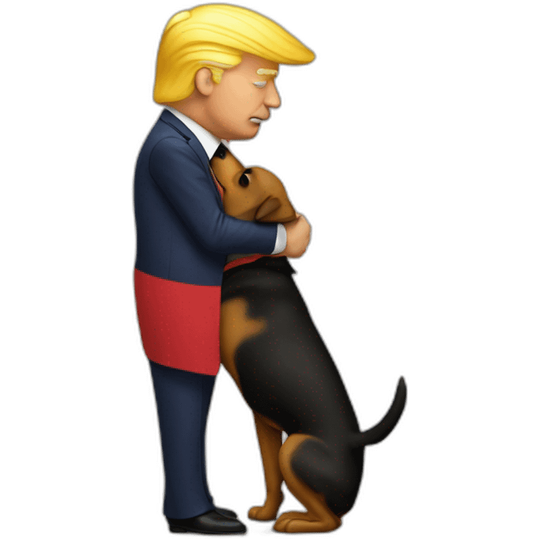 trump kissing a dog emoji