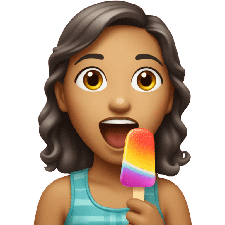 Girl eating popsicle  emoji