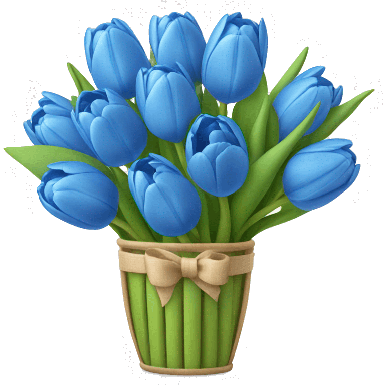 Blue tulips bouquet  emoji