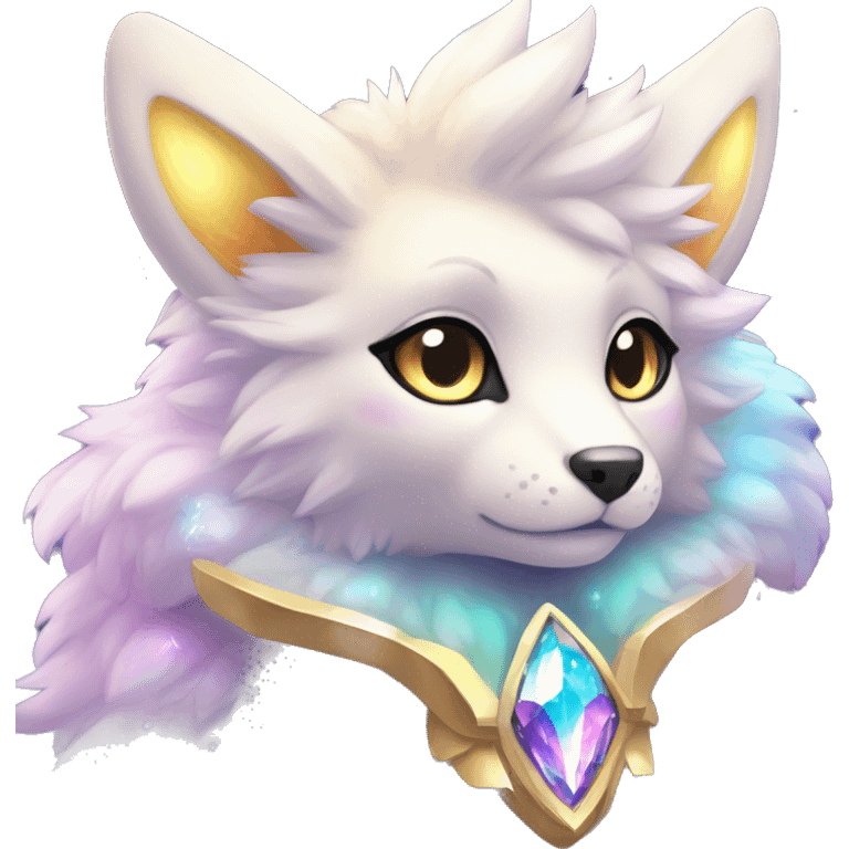 Shiny Sparkly Colorful Fluffy beautiful fantasy Kawaii Ethereal Anthro Sona Nebula-Crystal-Fakemon-animal emoji