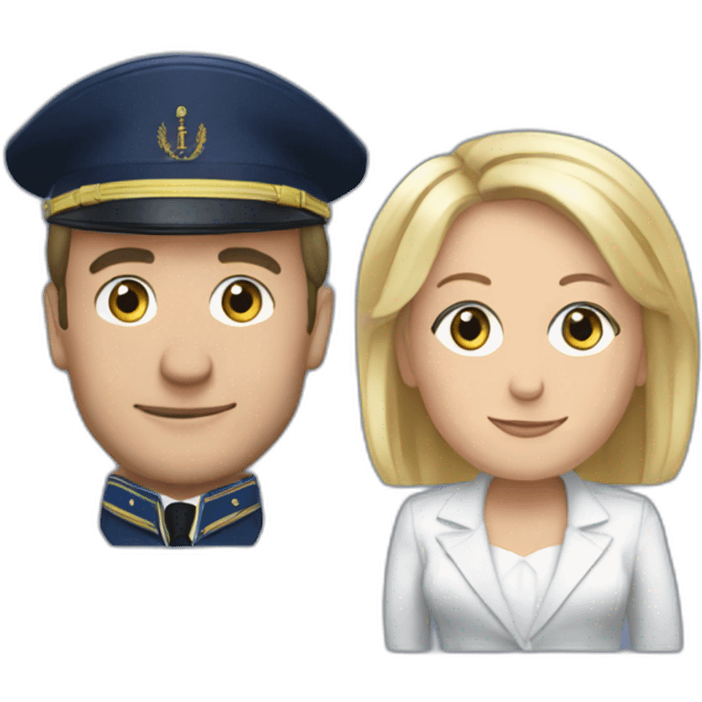 macron on marine le pen emoji