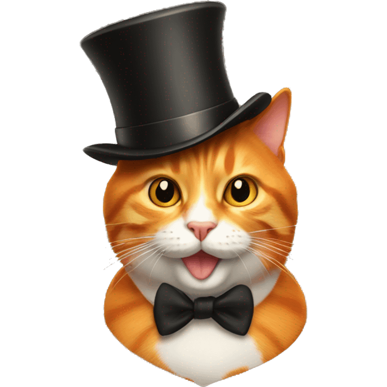 orange cat with tophat emoji