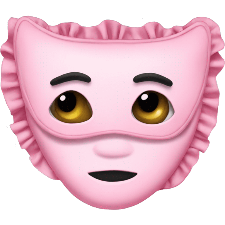 light pink sleep mask with ruffles emoji