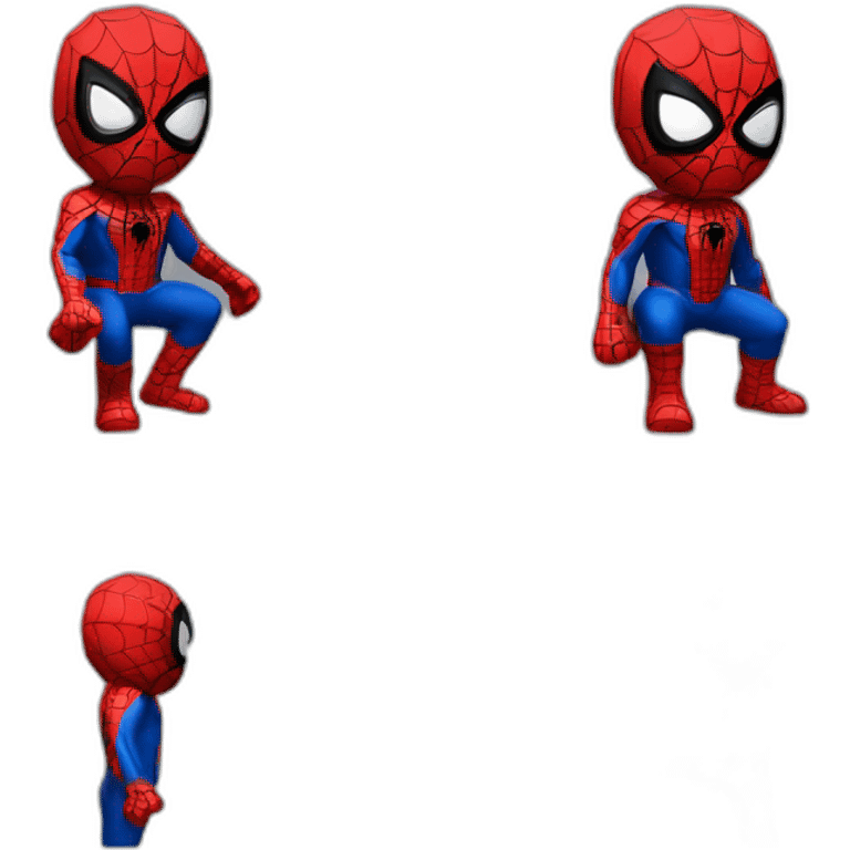 Side view developer behind laptop with this style : Spider-Man Video game with nanosuit hacker themed character emoji