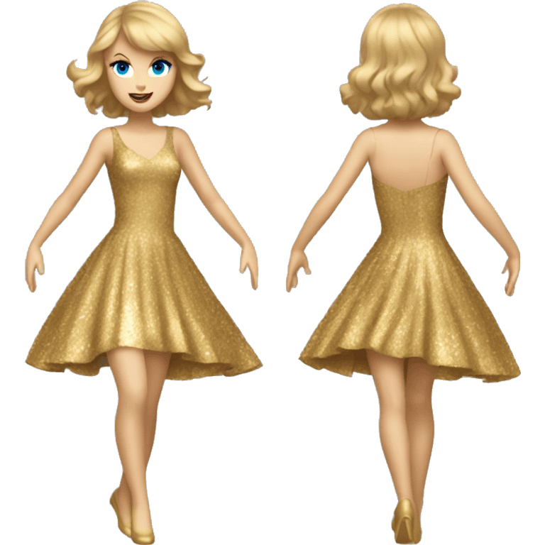 Taylor Swift dancing in gold dress emoji