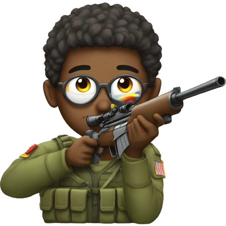 Sniper with rainbow emoji