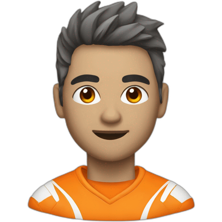 Footballeur loup en orange et noir emoji