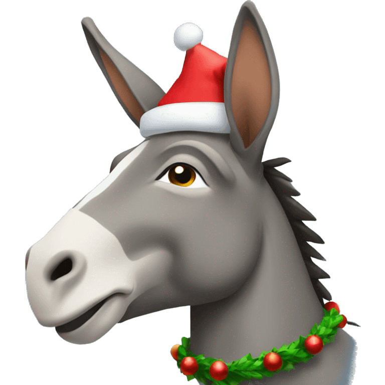 Donkey on Christmas  emoji