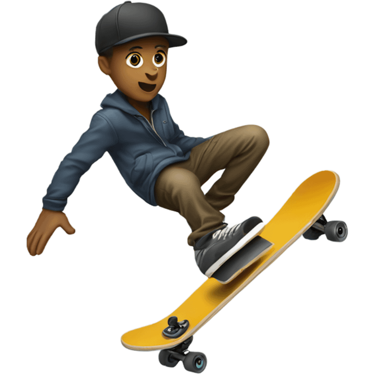 Kickflip skateboard emoji