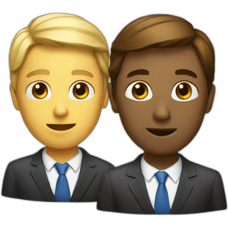 two executives communicating emoji