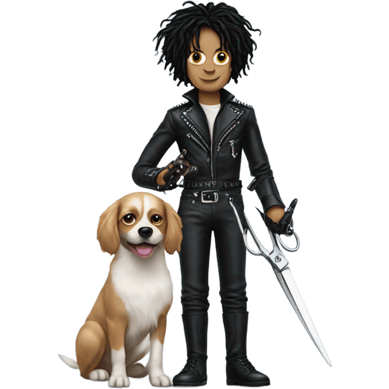 Edward scissor hands with dog emoji