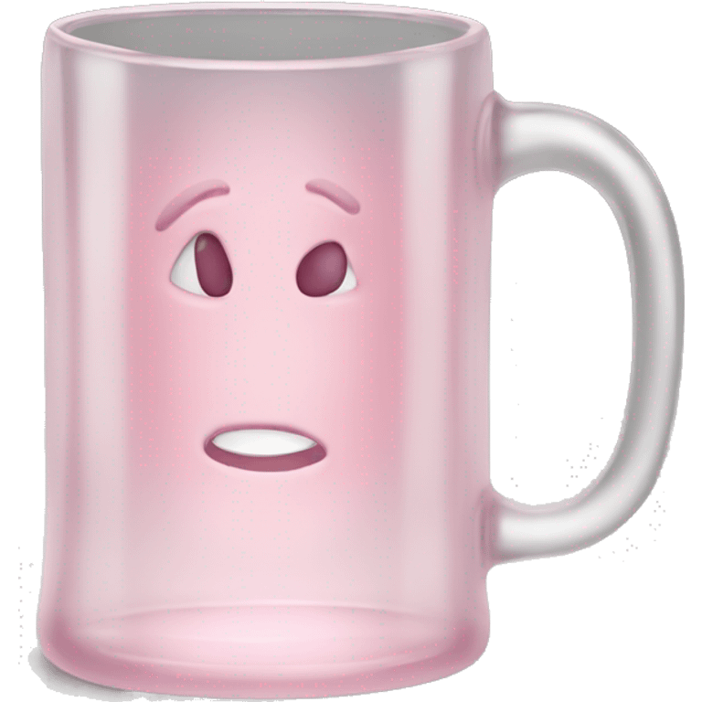 Light pink transparent glass mug emoji